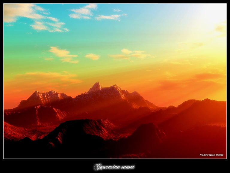 terragen_caucasian_sunset