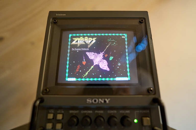 На экране монитора «Sony PVM» игра Zynaps
