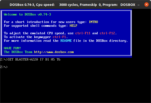 Окно DOSBox