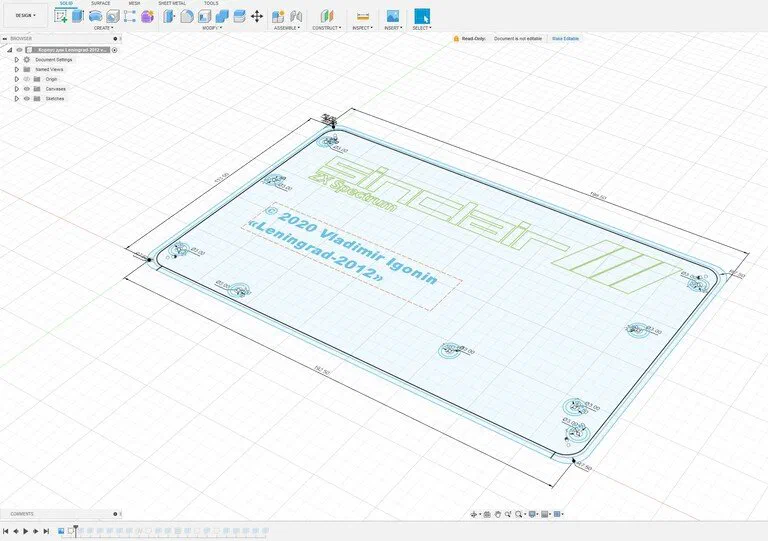 Проект корпуса для «Ленинграда» в Fusion 360
