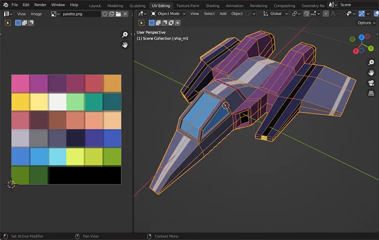Модель корабля в Blender