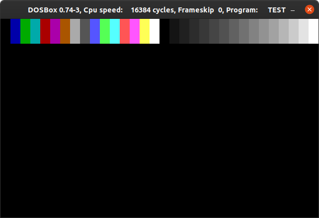 VGA линия из первых 32 цветов толщиной в 25 точек