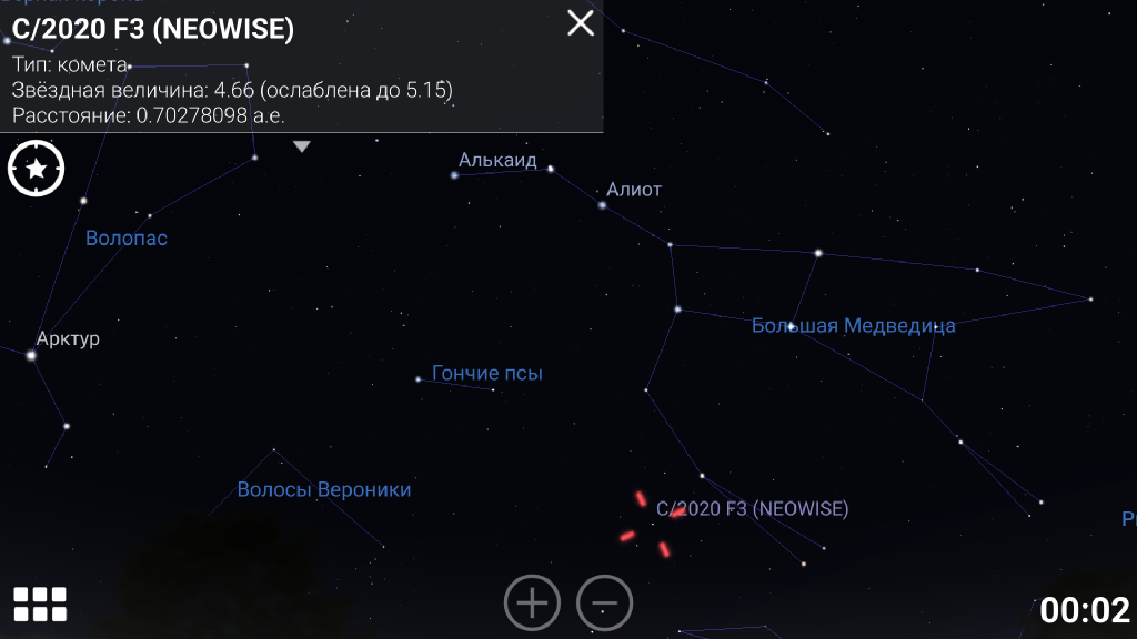 Информация о комете NEOWISE